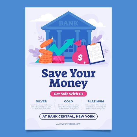 Free vector bank service concept poster ... | Free Vector #Freepik #freevector #bank-poster #money-poster #money-template #finance-poster Bank Poster Design, Loan Poster, Finance Poster, Bank Poster, Amazing Gray, Gray Headboard, Poster Design Ideas, Money Poster, Poster Images