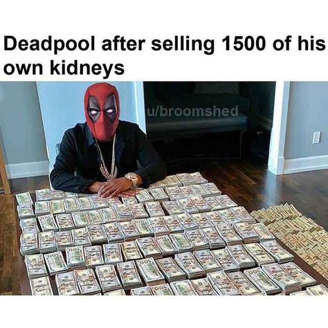 Deadpool Millionaire Time ? 💪 💰💰 Movie Jokes, Dc Pics, Funny Superhero, Funny Christian Jokes, Military Jokes, Maximum Effort, Lego Diy, Funny Asf, Christian Jokes