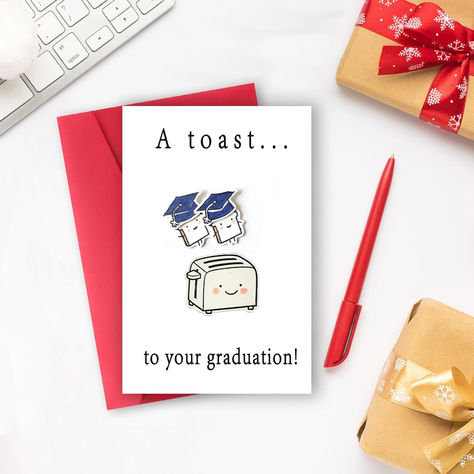 Congratulations on graduation, new job, promotion, thank or just to let them know you are proud of them with this funny card.

Funny graduation card suitable for anyone of any age and any occasion, for birthday or anniversary is a unique gift for someone.

The inside of the card is blank, leaving enough space for your ideas, and comes with a high-end and beautiful envelope.

Size is 8" x 5.3" inches. Phd Graduation Announcements, Funny Grad Cards, Graduation Memes Funny, Grad Cards Handmade Funny, Cute Toast, Congratulation Card, Funny Graduation Cards, Card For Men, Job Promotion