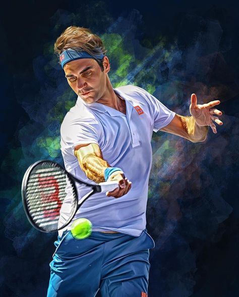 Roger Federer forehand. Digital artwork poster. Tennis., on ArtStation at https://www.artstation.com/artwork/Xn0ZGY Roger Federer Logo, Tennis Federer, Tennis Artwork, Tennis Wallpaper, Tennis Photography, Atp Tennis, Tennis Art, Tennis Fan, Tennis World