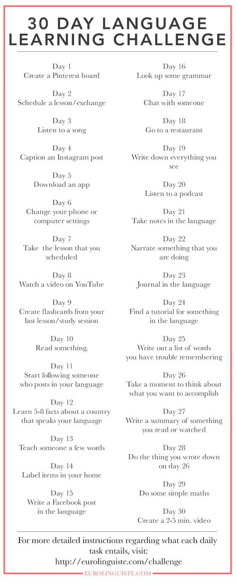 30 Day Language Learning Challenge | Eurolinguiste Language Learning Challenge, Learning Challenge, Portuguese Lessons, Learning Languages Tips, Italian Vocabulary, Misspelled Words, French Verbs, Learn Another Language, Learn Portuguese