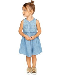 Chambray Outfit, Toddler Hairstyles Boy, Sleeveless Chambray, Striped Jersey Dress, Toddler Overalls, Toddler Dresses, Toddler Wearing, Toddler Boys Room