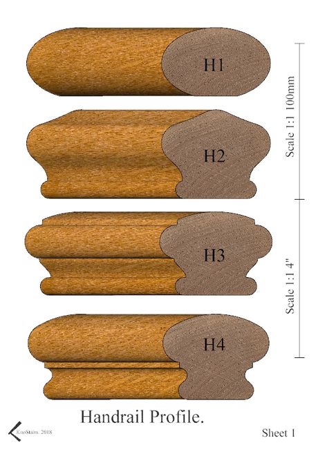 Handrail profile sheets. - KnoStairs. Handrail Profile, Oak Handrail, Handrail Design, Pillar Design, Railing Design, Stairs Design, Stairs, Woodworking, Design