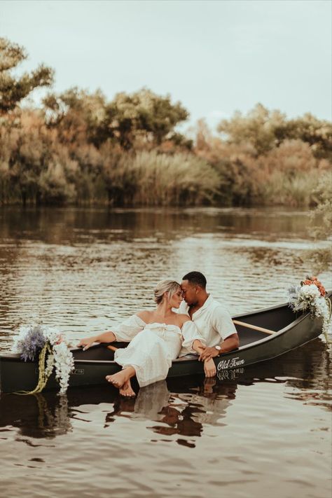 Salt lake River, Phoenix Arizona, Notebook inspired couples photoshoot, canoe photography, Arizona Wedding Photographer Canoe Pictures, Boat Engagement Photos, Canoe Wedding, Boat Photoshoot, Boho Sunset, Styled Engagement Shoot, Lake House Wedding, Baby Kangaroo, Lake Engagement Photos