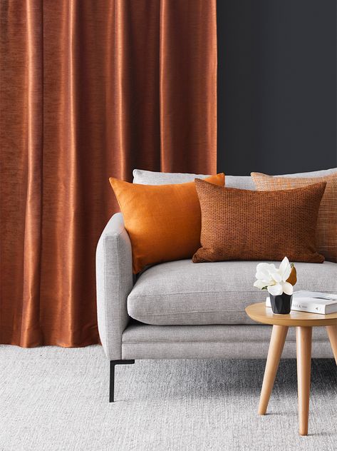 If you’re looking at using curtains to update your home, our latest blog article gives you five fabric options worth considering: https://www.russellscurtains.co.nz/guides-and-advice/5-curtain-fabrics-to-style-any-modern-room/ Copper Curtains, Luxe Room, Living Room Designs India, Silk Texture, Knots Diy, Rustic Curtains, Bedroom Red, Transitional Living Rooms, Dupion Silk