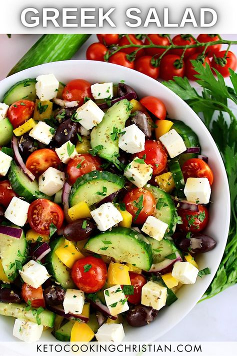 Keto Greek Salad, Authentic Greek Salad, Homemade Vinaigrette Dressing, Keto Greek, Classic Greek Salad, Salad And Dressing, Low Carb Salad Dressing, Traditional Greek Salad, Homemade Vinaigrette