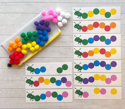 Pom Pom Patterns Activity Set Montessori Learning Toy for Preschool, Homeschool, and Special Education Quiet Time Activity - Etsy in 2024 | Pattern activities, Montessori activities, Creative activities for kids Pom Pom Patterns, Learning Colors Activities, Color Activities For Toddlers, Preschool Color Activities, Preschool Patterns, Preschool Fine Motor Activities, Teaching Crafts, Montessori Diy, Homeschool Preschool Activities