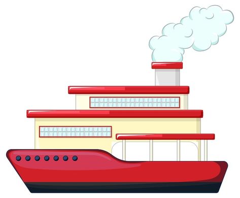 Free vector big ship in red color | Free Vector #Freepik #freevector #cartoon-boat #cartoon-drawing #boat #art Cartoon Boat, Ship Clipart, Boat Cartoon, Boat Art, Work Activities, Cartoon Drawing, Color Free, Vector Photo, Red Color