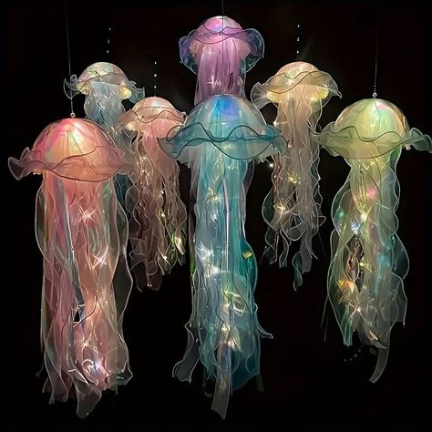 New Led Jellyfish Lamp, Colorful Courtyard Decoration, Outdoor Bedroom Room Pendant Light, Scenic Area Lighting Hanging Tree Colorful Light - Temu Poland Jellyfish Lights, Jellyfish Lantern, Diy Jellyfish, Jellyfish Light, Colorful Jellyfish, Jellyfish Lamp, Jellyfish Design, Outdoor Lantern Lighting, Flower Lamp