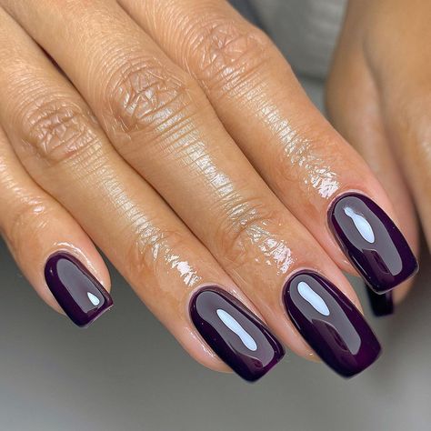 Dark Purple nail polish Dark Purple Nail Polish, Dark Purple Nails, Dip Nail Colors, Plum Nails, Violet Nails, Nagellack Trends, Nail Color Trends, Purple Nail Polish, Nail Colors Winter