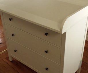 Hemnes Baby Changing Dresser - IKEA-Hack : 5 Steps (with Pictures) - Instructables Baby Changing Dresser, Ikea Changing Table, Dresser Ikea, Changing Dresser, Ikea Drawers, Baby Changing Table, Set Of Drawers, Straight Edges, Baby Changing