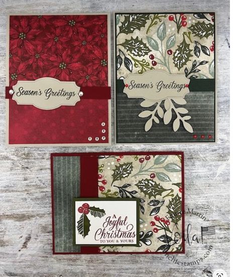 Handcrafted Christmas Cards, Boughs Of Holly, Poinsettia Cards, Handmade Christmas Cards, Stamped Christmas Cards, Simple Christmas Cards, Homemade Christmas Cards, Stampin Up Christmas Cards, Christmas Card Crafts