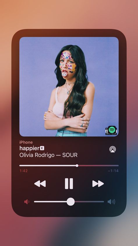 Olivia Rodrigo Spotify Playlist Cover, Spotify Songs Screen Iphone, Happier Olivia Rodrigo, Olivia Rodrigo Spotify, Music Olivia Rodrigo, Happier Song, Spotify Playlist Pictures, Spotify Screenshot, Playlist Pictures