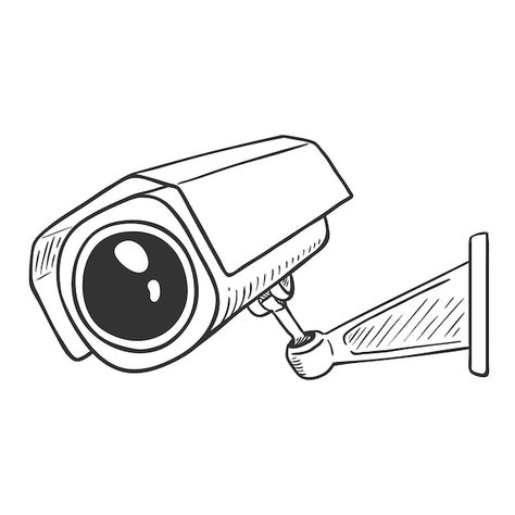 Cctv Illustration, Camera Cartoon, Camera Illustration, Cctv Camera Installation, Inktober 2024, Camera Drawing, Camera Tattoo, Easy Drawings For Beginners, Security Cam