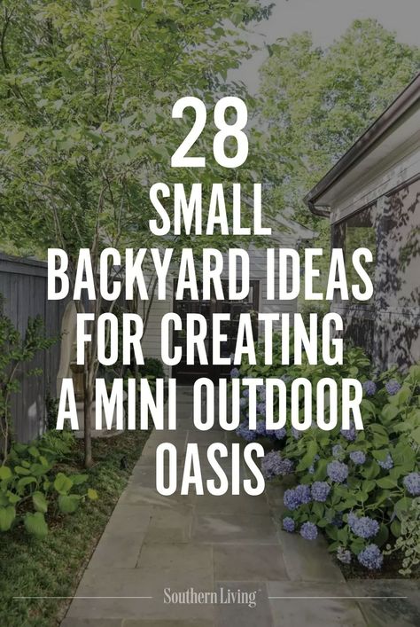 Southerners all know that smaller spaces are oftentimes the ones that are most ripe with potential. With these ideas, small backyards are full of promise. #backyard #backyardideas #southernliving #smallyard #smallbackyard Small Dream Backyard Ideas, Private Small Backyard, Backyard Social Area, Brick Backyard Landscaping, Landscaping Ideas Around Patio, Small Back Year Ideas, Backyard Garden Inspiration Small Spaces, Small Outside Seating Area Ideas, Backyard Deck Landscaping Ideas