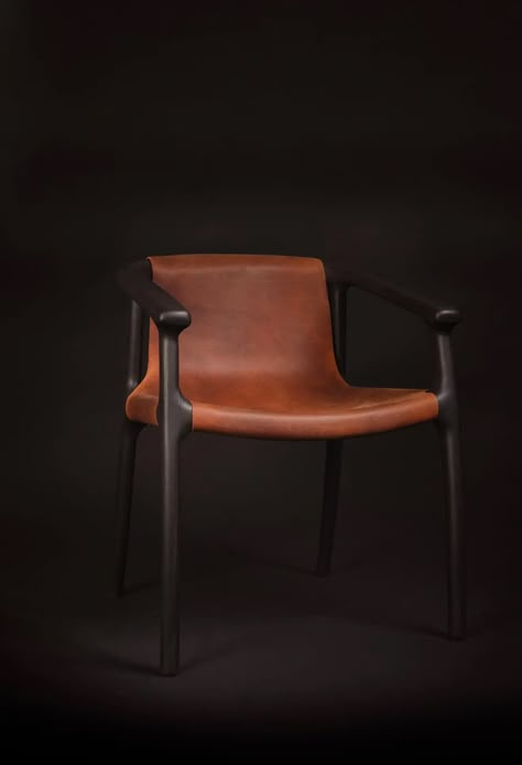 Sling Chair in Saddle Leather by Möbius Objects For Sale at 1stDibs Leather Sling Chair, Furniture Concept, Riverside Drive, Leather Dining Chair, Chair Lounge, Dining Chair Design, Sling Chair, Veg Tan Leather, Saddle Leather