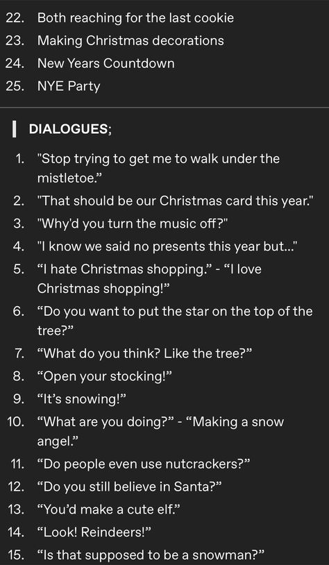 Winter Prompts, Christmas Romance Writing Prompts, Christmas Prompts Writing, Christmas Story Prompts, Christmas Prompts, Story Ideas Romance, Holiday Writing Prompts, Christmas Writing Prompts, Winter Writing Prompts