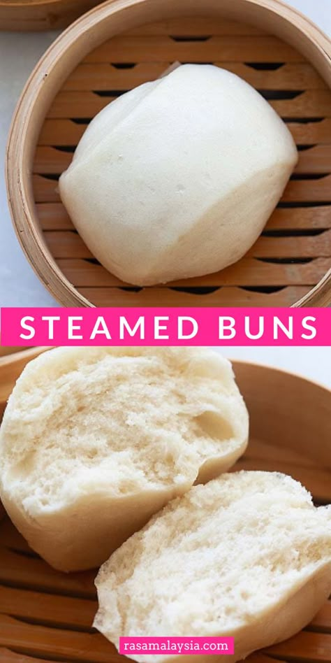 Cruller Recipe, Chinese Steam Bun Recipe, Steamed Buns Recipe, Chinese Pastries, Buns Recipe Easy, Chinese Steamed Buns, Steam Buns Recipe, Steamed Bao Buns, Takeout Recipes