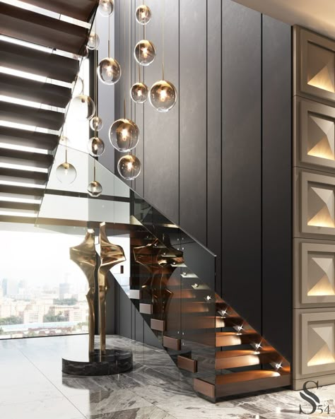 درج السلم, Staircase Interior Design, Staircase Design Modern, Stair Wall, Stair Design, Stairway Design, Stairs Design Modern, Luxury Living Room Design, Home Stairs