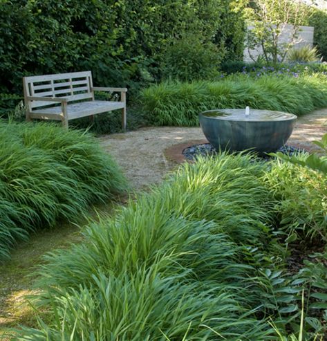 Modern Water Feature, Garden Water Feature, Sensory Garden, Family Garden, Garden Oasis, House Landscape, Glass Garden, Back Garden, Country Gardening