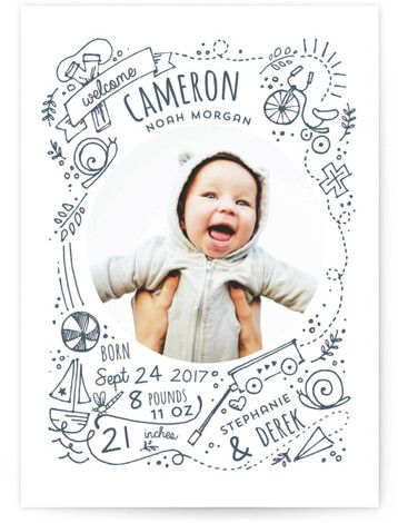 Celebrate The Arrival Of Your Little Bundle Of Joy With These Unique Birth Announcement Photo Cards. These Fully Customizable Cards Allow You To Showcase Your Sense Of Style While Your Loved Ones Will Adore The Photo Of Your Family's Precious New Addition. If You Have Any Questions Or Special Requests For Your Card, Please Email Us . Note : The USPS Has Established New Guidelines For Content That Is Allowed To Appear On Custom Stamps. Please Be Sure That Your Custom Stamps Meet These Guidelines Boy Birth Announcement Card, Baby Birth Cards, Unique Birth Announcement, Birth Card, Birth Announcement Photos, Birth Announcement Boy, Birth Announcement Girl, Birth Cards, Birth Announcement Card