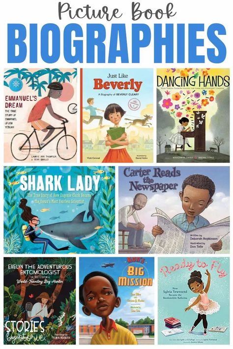 Picture book biographies are accessible to so many readers, packed with interesting information, and often filled with colorful illustrations. Here are some of our favorite picture book biographies. Biography Picture Books, Biographies For Kids, Morning Boxes, Nonfiction Books For Kids, Elementary Books, Best Biographies, Kid Books, Famous Person, Biography Books