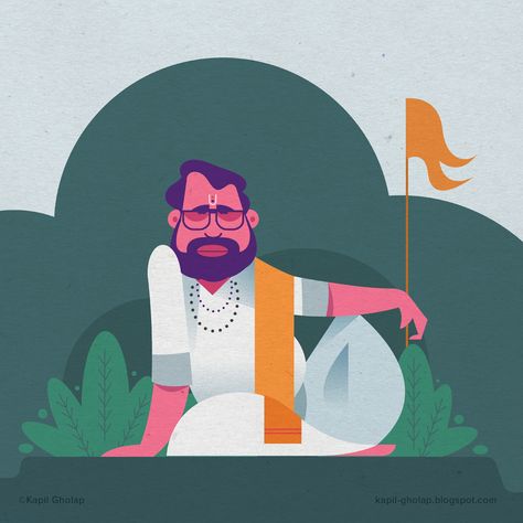 Doodle Human Cartoon, Indian Character Illustration, Indian Illustration Culture, Character Design Indian, Indian Illustration Character, Indian Culture Illustration, Indian Character Design, Men Character Design, Vector Scenery