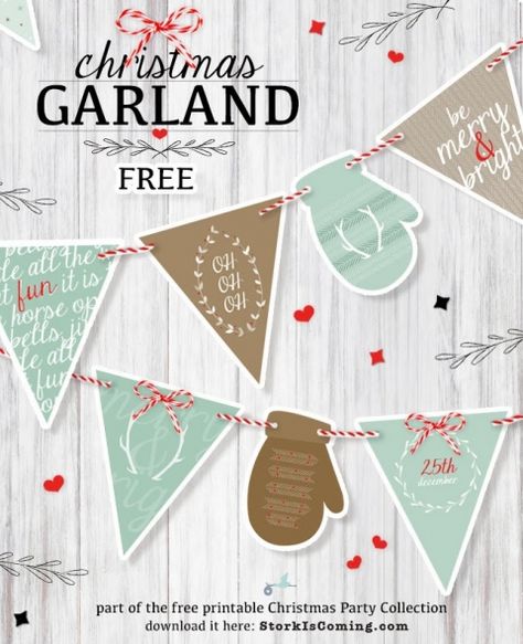 25 Free Colorful & Crafty Christmas Printables | Remodelaholic.com Merry Christmas Banner Printable Free, Xmas Printables, Christmas Garlands, Banner Printable, Winter Kindergarten, Christmas Bunting, Christmas Banner, Christmas Graphics, Holiday Printables