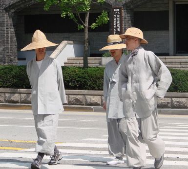 . Buddhist Robes, Monk Robes, Buddhist Monk Robes, Buddhist Clothing, Nun Outfit, Out Of The Closet, Outer Jacket, Buddhist Monk, North Korean