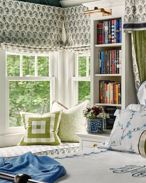 Built In Headboard, Storage Bedside Table, Blue Bedrooms, Bedroom Scene, Cottage By The Sea, Interiors Inspiration, Headboard Storage, Dreamy Bedrooms, Beautiful Rooms