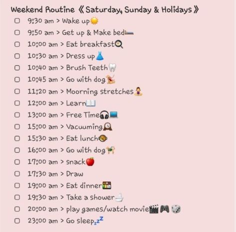 Weekend Evening Routine, Morning Routine 10 Am, 8:30 Am Morning Routine Weekend, 9:00 Am Morning Routine Weekend, Weekend Morning Routine 9am, Morning Routine Teenage Girl Weekend, Aesthetic Weekend Routine, Weekend Routine For Students, Weekend Routine For Kids