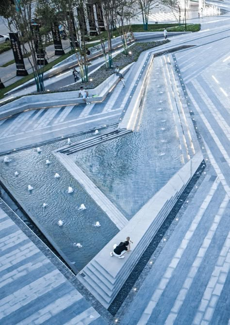 Gallery of Xi'an Shang Yue Cheng Landscape / Waterlily Studio - 8 Waterscape Design, Pavement Design, Urban Landscape Design, Landscape Elements, Landscape Architecture Design, Architectural Photography, Water Feature, Architecture Plan, Water Lilies