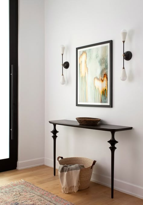 Entrance Tables, Wall Console, Narrow Entryway, Hallway Entrance, Home Entryway, Narrow Console Table, Arteriors Home, Hal Decor, Austin Homes