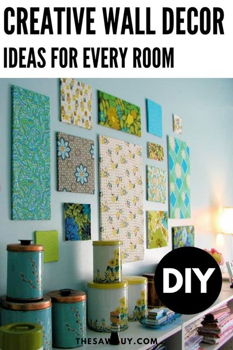 Homemade Artwork, Creative Wall Decor Ideas, Kids Bedroom Wall Decor, Koti Diy, Diy Wand, Creative Wall Decor, Colorful Outfits, Dekor Diy, Diy Wall Art Decor