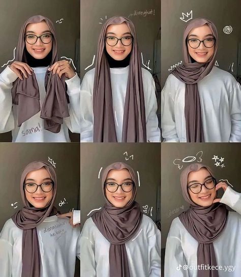 Style Pashmina, Outfit Hijab Ideas, Pashmina Style, Fesyen Islam, Tutorial Hijab Pashmina, Simple Hijab Tutorial, Stylish Outfits Casual, Ootd Poses, Muslimah Style