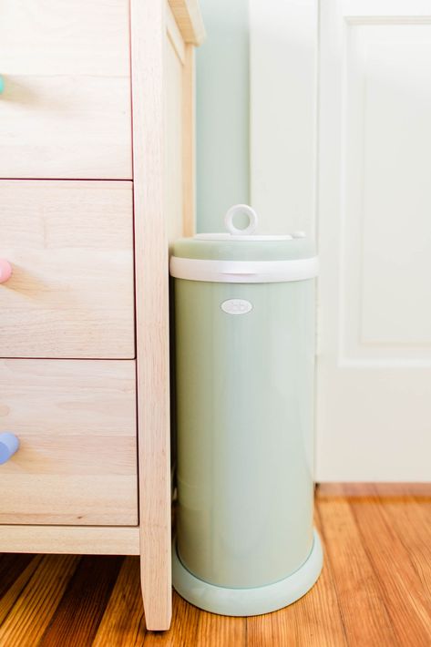 Nursery Trash Can, Diaper Pail Nursery, Diaper Trash Can, Tiny Nursery, Kid Friendly Rugs, Baby Wishlist, Diaper Caddy, Baby Boy Room Decor, Expecting A Baby