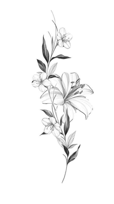 Lilly Tattoo Design, Flower Vine Tattoos, Word Tattoo Ideas, Lillies Tattoo, Lily Flower Tattoos, Rose Tattoos For Women, Word Tattoo, Cool Tattoo, Bicep Tattoo