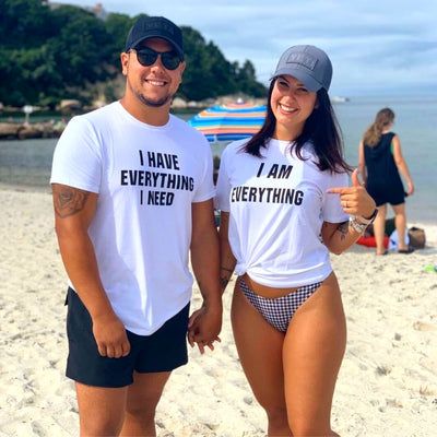 I Am Everything, Design Jersey, Tattoos Geometric, Matching Couple Shirts, Matching Couple Outfits, Just Style, Comfy Shirts, Couple T-shirt, Couple Outfits