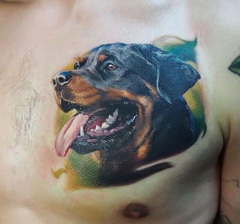 Artist Valentina Ryabova Rottweiler Tattoo Ideas, Good Dog Carl, Tattoo Perro, Cat And Dog Tattoo, Rottweiler Tattoo, Good Dog, Turn Of The Century, Dog Tattoo, Russian Artists