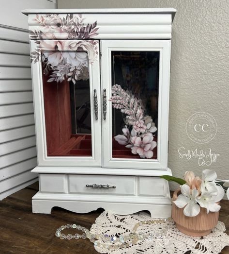 Add a touch of whimsy to your accessories with our jewelry box adorned in our new Tea Party Bouquet transfer. Perfect for storing your treasures in style! 🍰🌸 Comment AUGUST to get a link to our new releases! 📸🎨: @simplymadeuniquebyjill #dixiebellepaint #bestpaintonplanetearth #homedecor #newrelease #trending #explorepage Dressers Mirrors, Rub On Transfers For Furniture, Transfers For Furniture, Floral Furniture, Sunflowers And Roses, Cabinets Doors, Modern Nautical, Nautical Pattern, Rub On Transfers