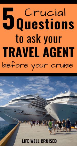 If you're thinking of booking a cruise, and wondering if you should use a travel agent, here are 5 crucial questions you need to ask. Avoid potential problems and issues with your cruise reservation by knowing what to look for and watch out for. Cruise Travel Agent, Princess Cruise Lines, How To Book A Cruise, Princess Cruise, Best Cruise, Alaska Travel, Cruise Tips, Cruise Line, Caribbean Cruise