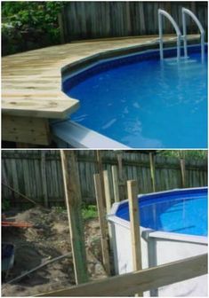 Cheap Inground Pool, Tank Pool Ideas, Stock Tank Pool Ideas, Float Storage, Decks Around Pools, Best Above Ground Pool, Pool Hacks, Deck Installation, Stock Tank Pool