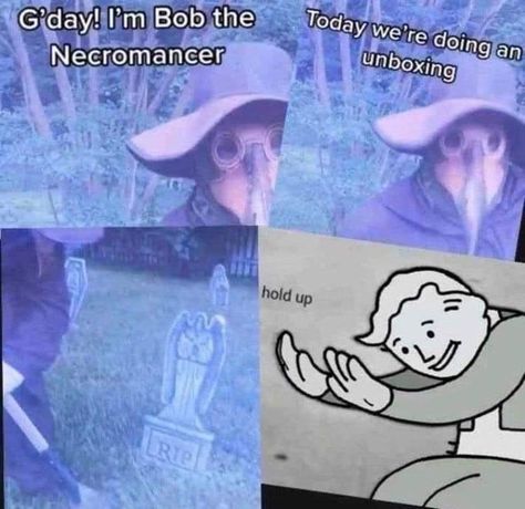 Bob The Necromancer, People Selling Mirrors, Fallout Meme, The Necromancer, Dungeons And Dragons Memes, Dragon Memes, Dnd Funny, Hilarious Memes, Unboxing Video