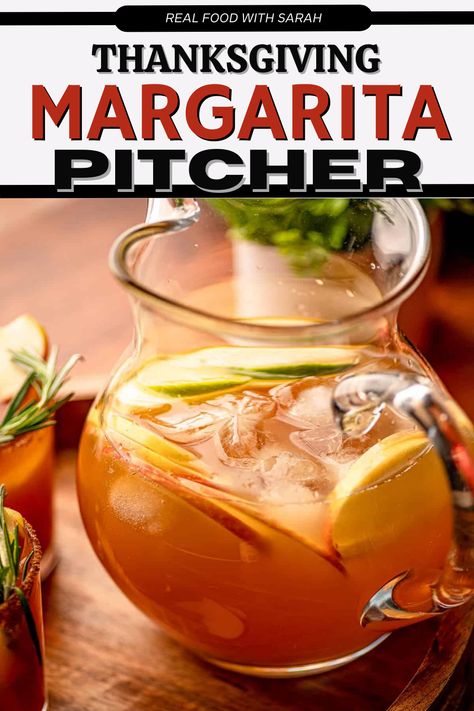 Autumn Margarita Recipe, Salted Caramel Apple Margarita, Apple Cider Margarita Recipe Pitcher, Apple Cider Cranberry Margarita, Fall Tequila Punch, Thanksgiving Tequila Punch, Cranberry Apple Cider Margarita, Fall Margaritas For A Crowd, Thanksgiving Margarita Pitcher Recipes