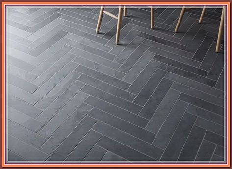 (ad) I've been browsing kitchen flooring inspiration for an upcoming project. In most my kitchens, I go for a wide-plank oak and use it ... Chevron Tiles Floor, Black Herringbone Tile, Slate Floor Kitchen, Herringbone Tiles, Modern Floor Tiles, Black Tile Bathrooms, Herringbone Tile Floors, Mudroom Flooring, Slate Tiles