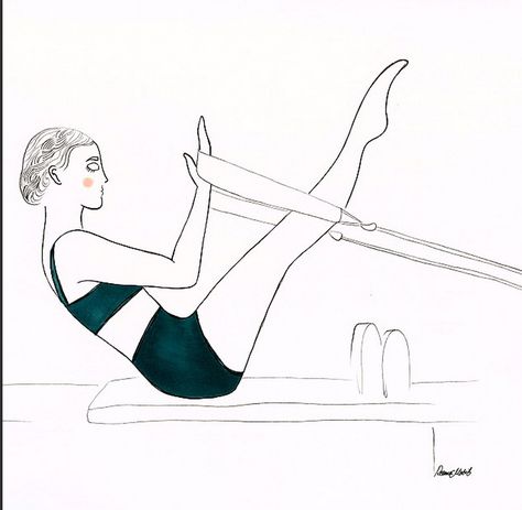 Illustration for New York Pilates by Reema. #illustration #art #pilates #nyc #love #beautiful #drawing #cute #reformer #health Pilates Cartoon, Pilates Graphic, Pilates Drawing, Nyc Pilates, Pilates Performer, Pilates Illustration, Pilates Art, Pilates Core Exercises, Pilates Logo