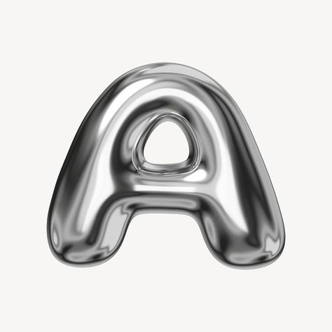 C alphabet, 3D chrome metallic | Free Photo - rawpixel Chrome Letters, Silver Letter Balloons, A Alphabet, H Alphabet, Alphabet 3d, Bubble Letter Fonts, 3d Chrome, Font Bubble, Chrome Design