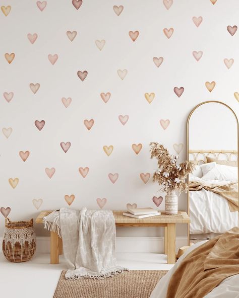 More comfortable with decals rather than wallpaper? We get it. We rounded up some of our favourite decals for you. Super easy to apply, but enough to make a statement. @rockymountaindecals || decals Removable Wall Decals Nursery, Heart Wall Decal, Heart Wall Stickers, Diy Wall Decals, Kids Room Wall Decals, Stil Boho, Wall Decor Decals, Nursery Wall Stickers, Heart Wall Art