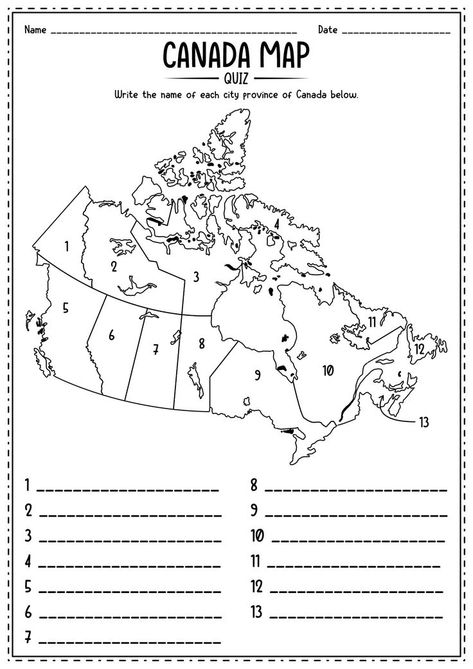 Discover the beauty of Canada with this colorful map worksheet. Explore its provinces, lakes, and landmarks! 🍁✨ Unleash the wanderer in you! 🌎 #GeographyLessonCanada #LearnAboutCanada #MapSkillsCanada #canadamapworksheet Geography Of Canada, Middle School Social Studies Classroom, Canada For Kids, Canadian Geography, Map Skills Worksheets, Map Quiz, Map Of Canada, 100 Day Of School Project, Middle School Social Studies