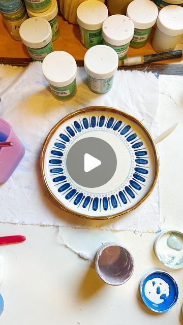 Evi Louka on Instagram: "Every plate is hand painted 👩🏻‍🎨
It looks effortless but every brushstroke is done with love and care 💙" Hand Painted Pottery Plates, Done With Love, Hand Painted Pottery, Painted Pottery, Hand Painted Plates, Painted Plates, Pottery Plates, Pottery Painting, Love And Care